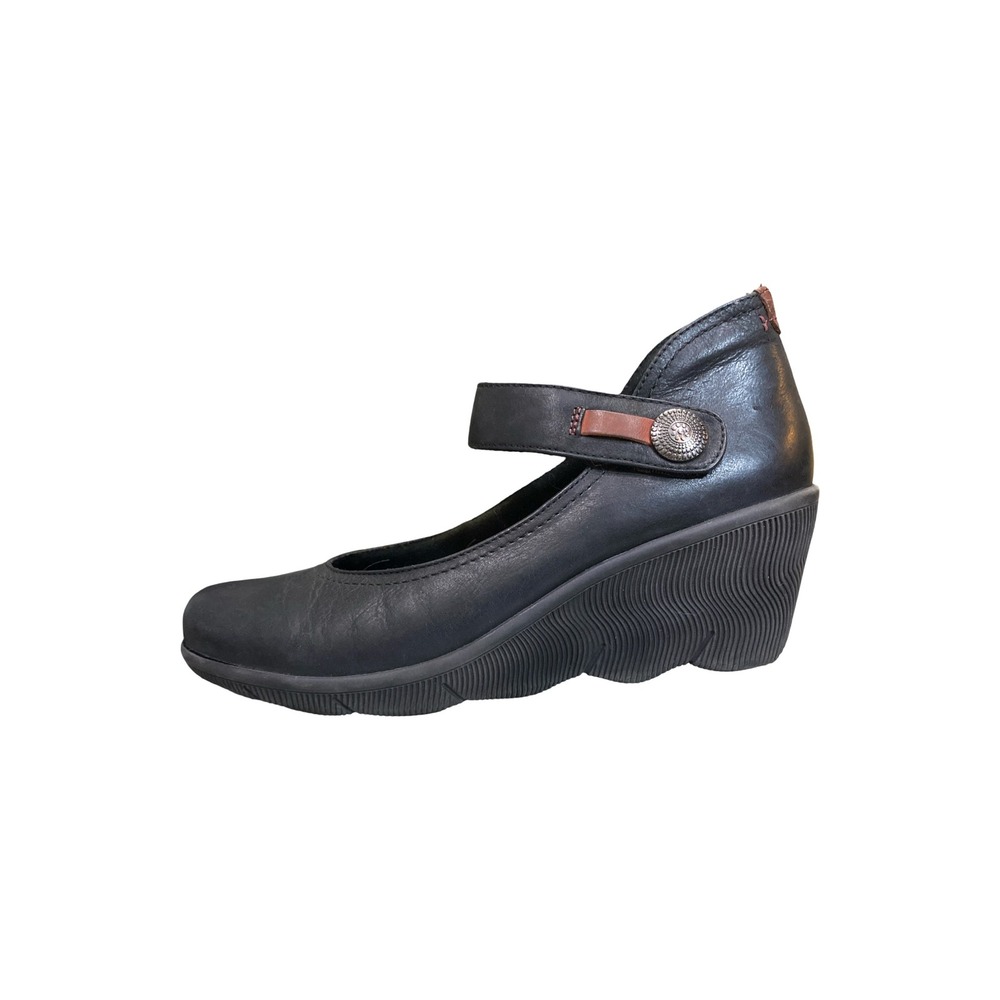Cobb Hill New Balance Black Leather Mary Jane Wedge Pumps CBV01BK Womens 10 M
